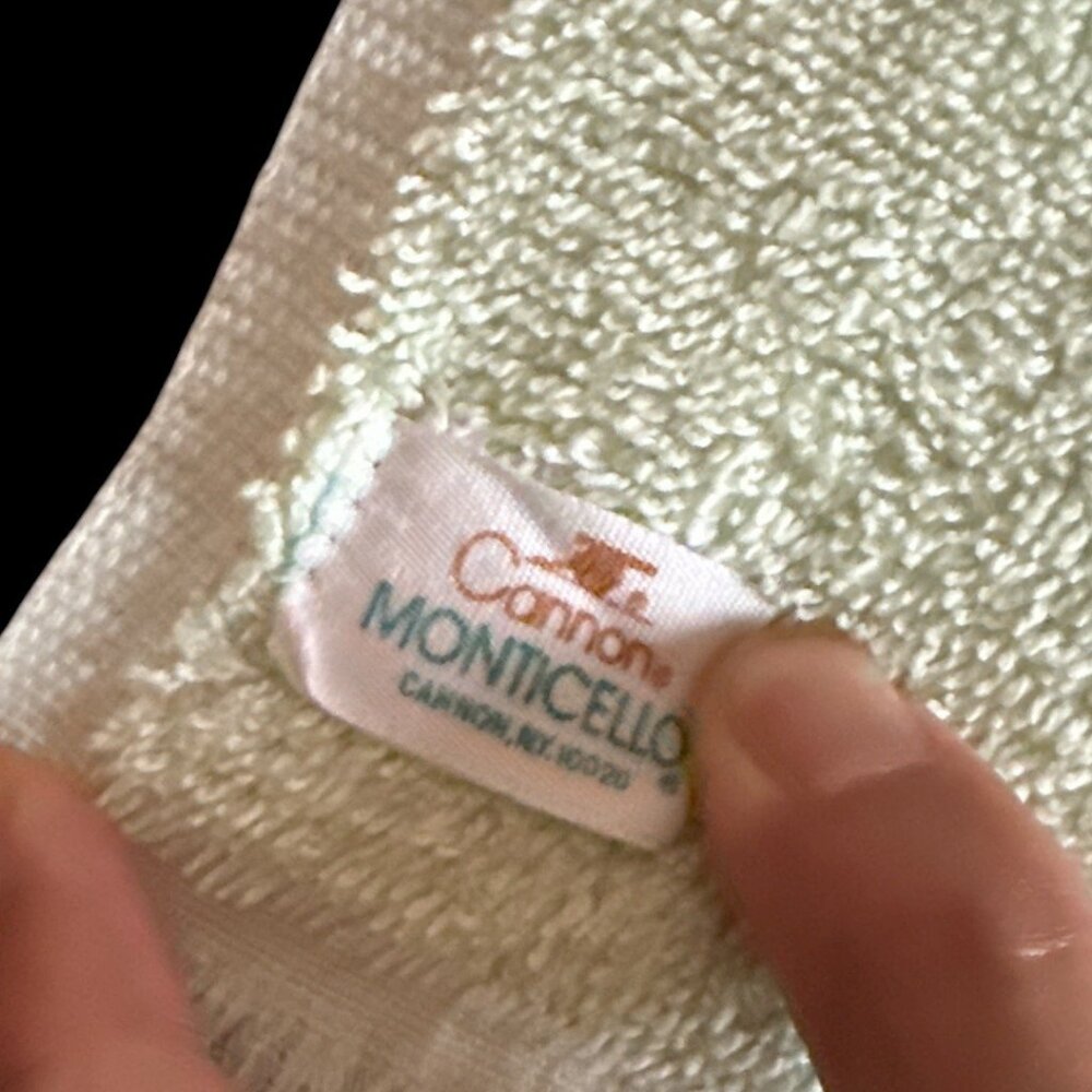 Vintage Cannon Monticello/JC Penney Towels (Pair) Lime Green USA - Picture 5 of 8